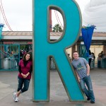 Rockwall Wedding DJ Glenn Roush Jen and I outside of Disneyland's California Adventure